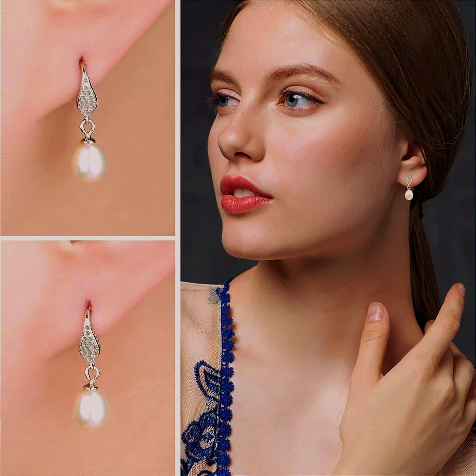 Pearl Adorn Silver Earrings
