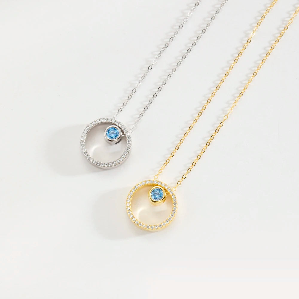 Blue Glow Silver Necklace