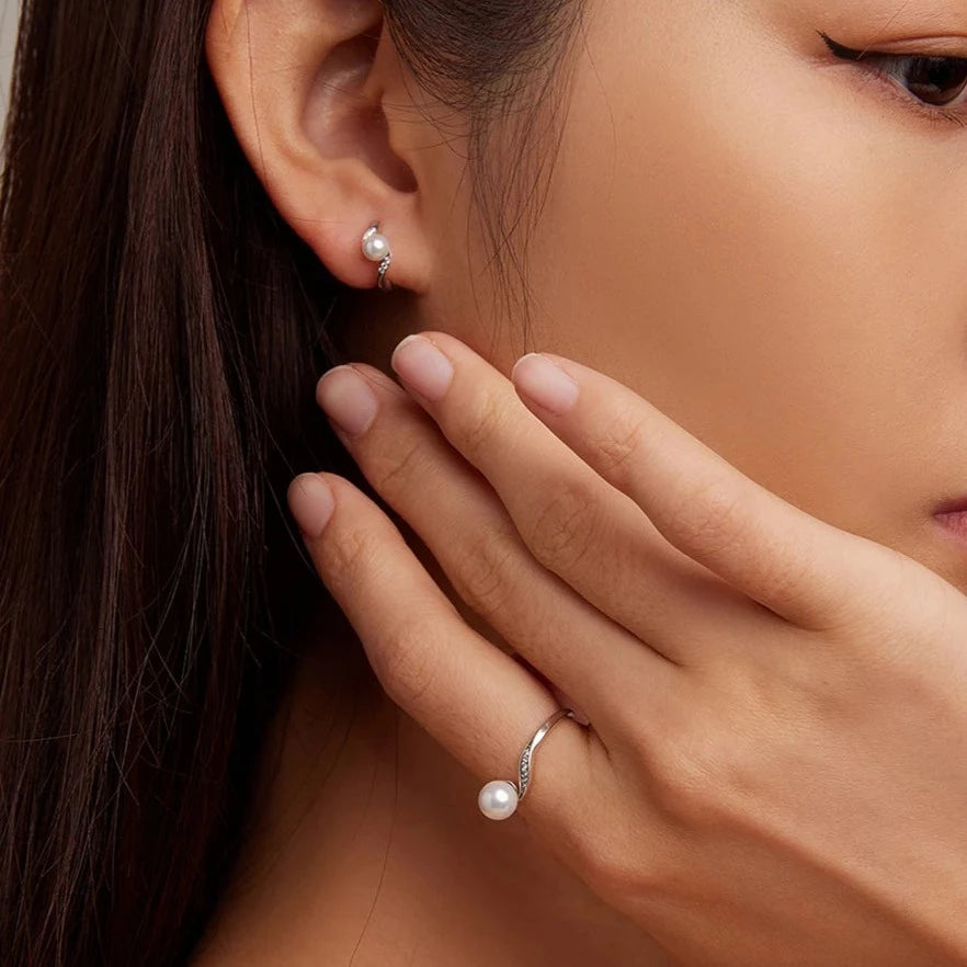 Pearl Elegance Silver Earrings