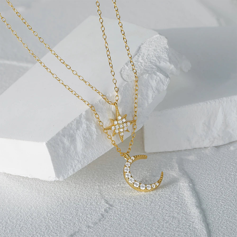 LunaStar Duet Silver Necklace