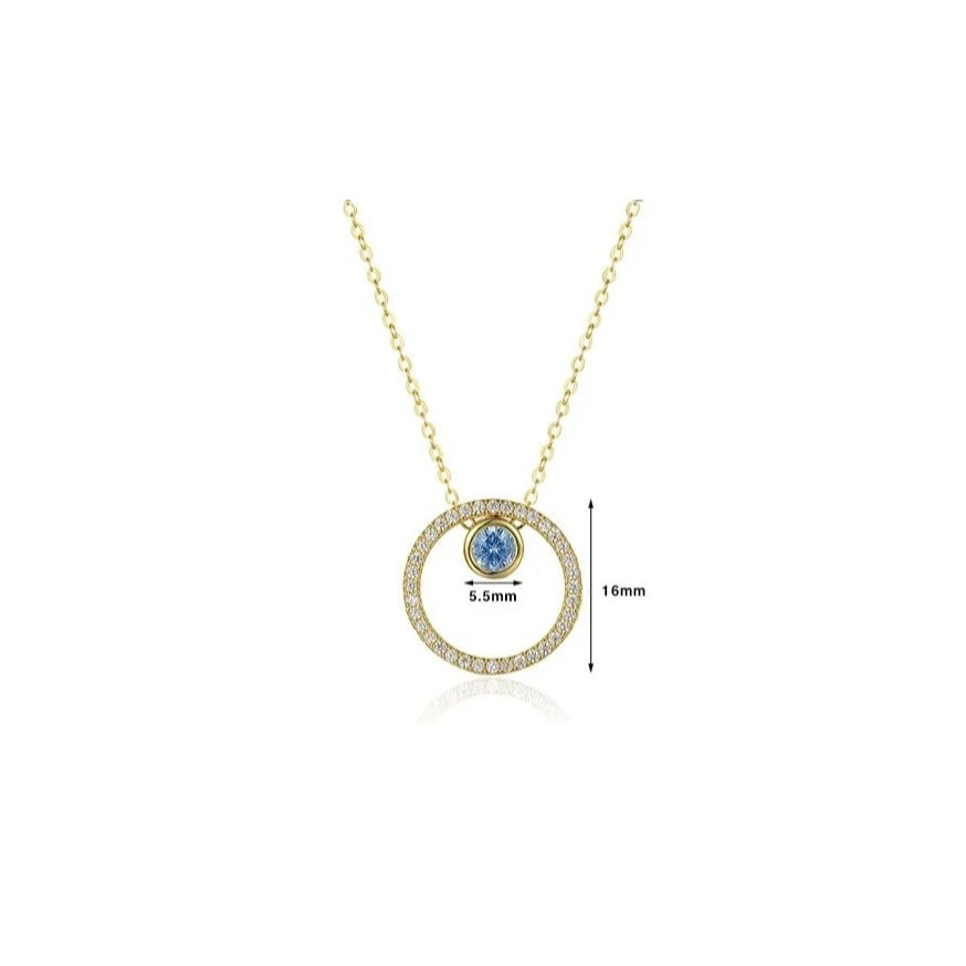 Blue Glow Silver Necklace