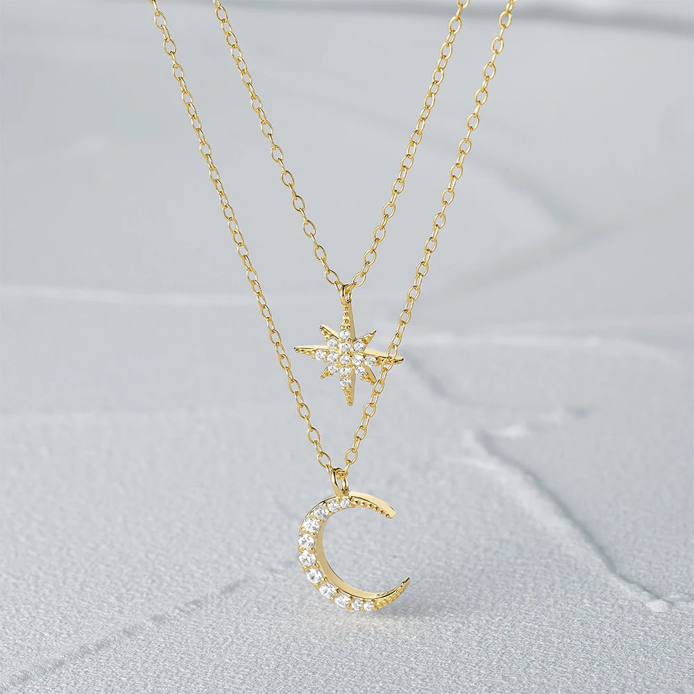 LunaStar Duet Silver Necklace