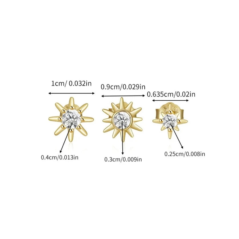 Starry Dreams 3 Pieces Silver Earrings