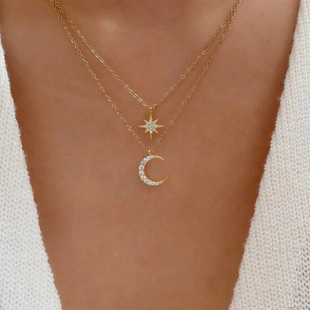 LunaStar Duet Silver Necklace