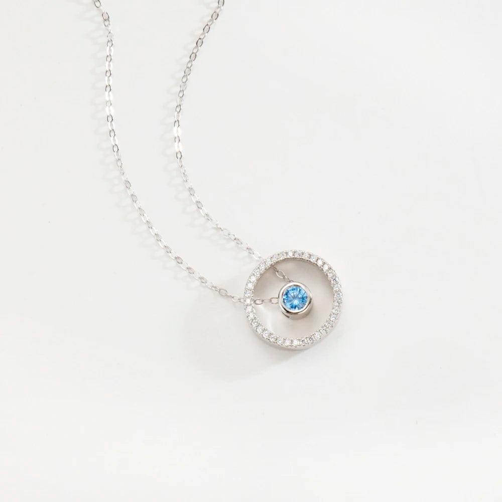 Blue Glow Silver Necklace