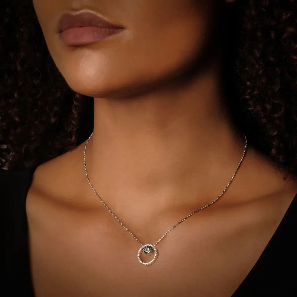 Blue Glow Silver Necklace