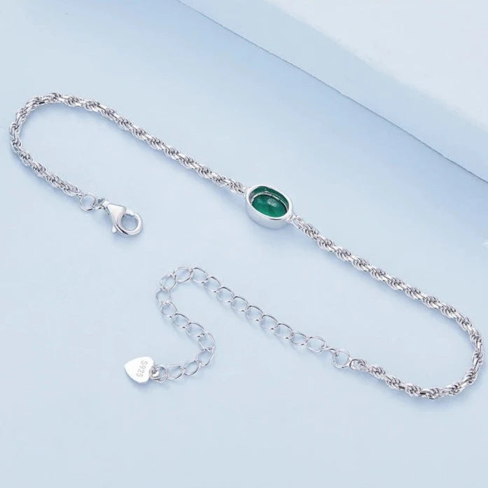 Vibrant Green Silver Bracelet