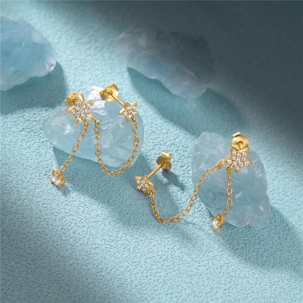 Twilight Starbursts Silver Earrings