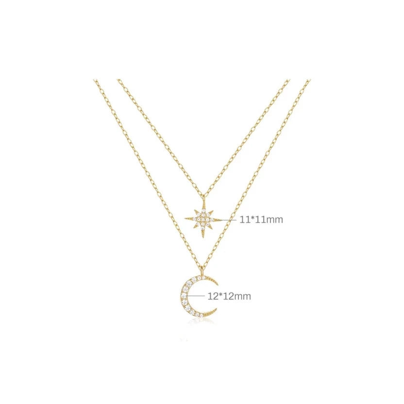 LunaStar Duet Silver Necklace