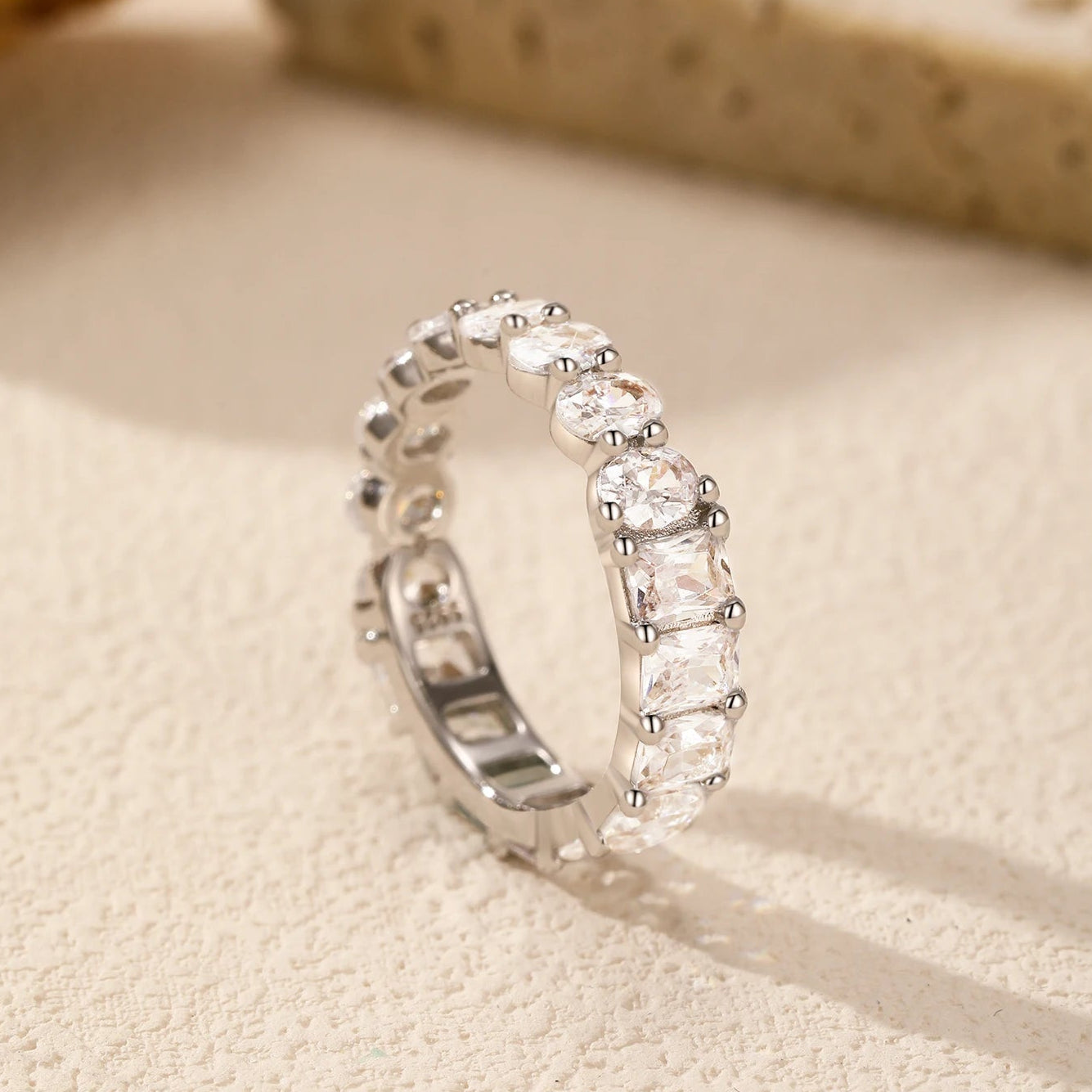 Luna Stacking Band Set styled with minimalist everyday jewelry for a timeless look.