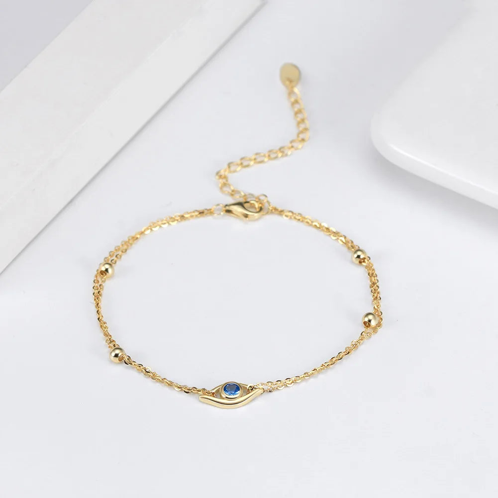 Minimalist Sirene Sight Gold-Plated Double Chain Bracelet, perfect for everyday wear.