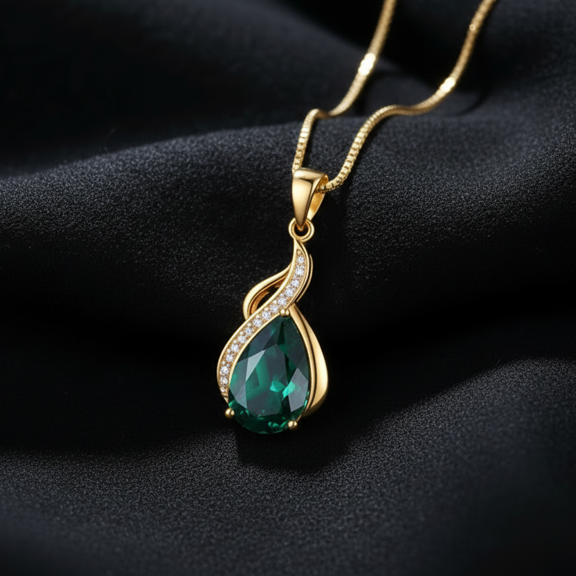 Serpente Emerald Drop Pendant