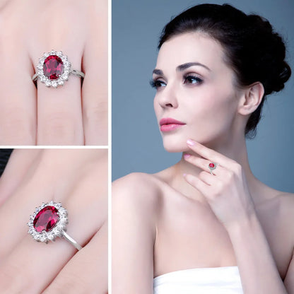 Ruby Red Silver Ring