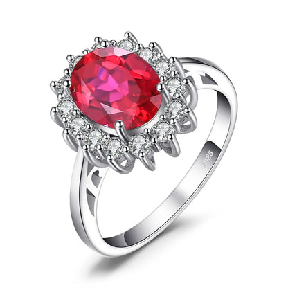 ruby red silver ring