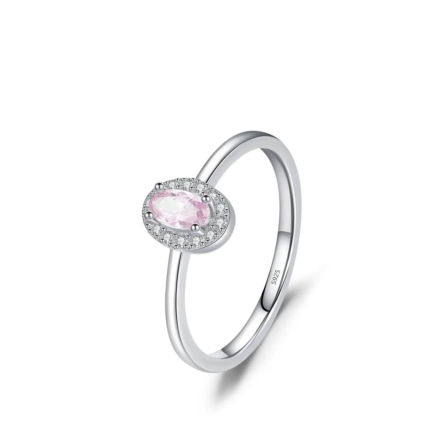 silver ring, pink gemstone