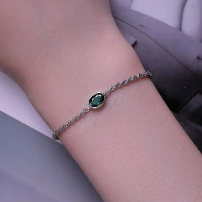 Vibrant Green Silver Bracelet