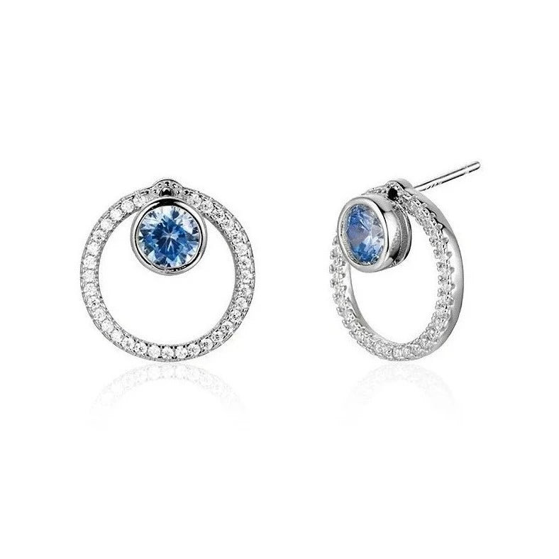 Blue Glow Silver Earrings