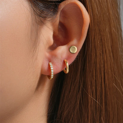 Modern Ensemble 3 Pieces Silver Earrings