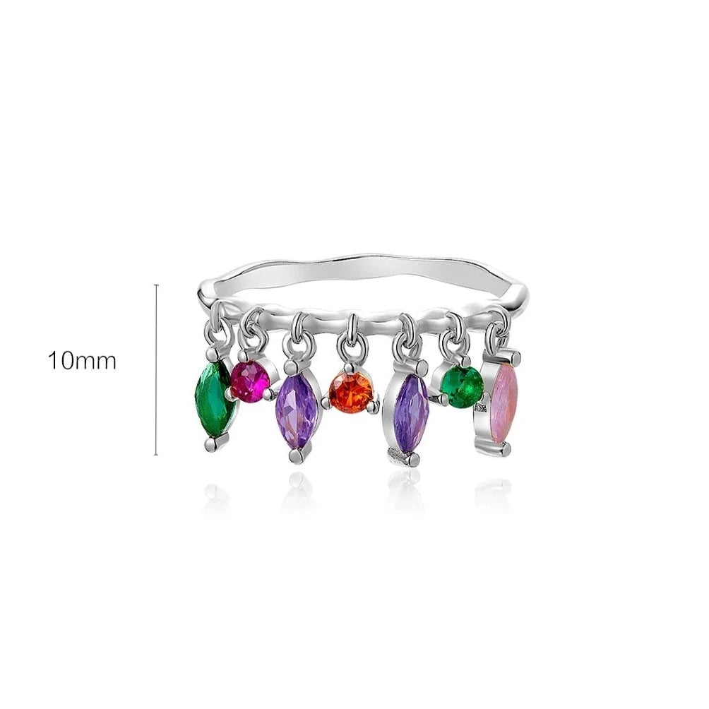 Multicolor Delight Silver Ring