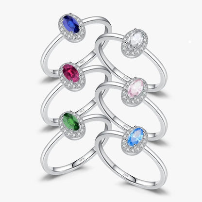 s925 silver rings, multicolor gemstones