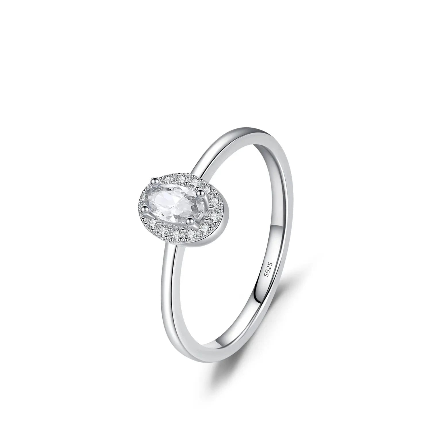 Silver ring, white cubic zirconia