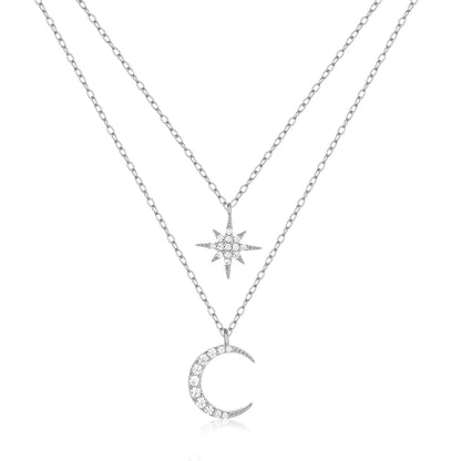 LunaStar Duet Silver Necklace