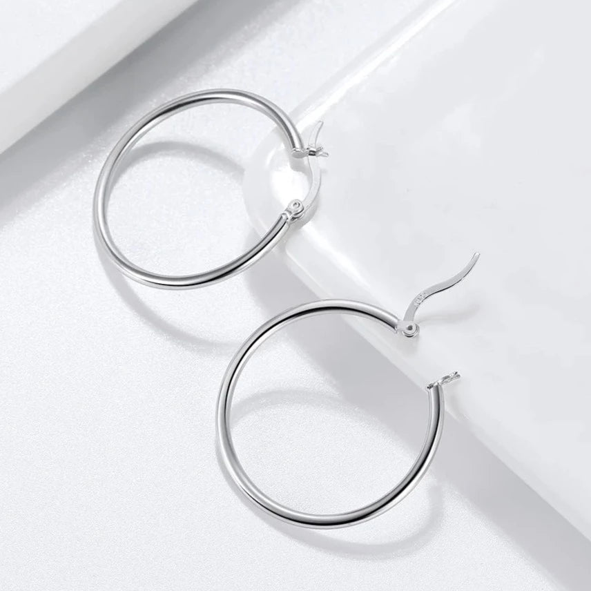 Timeless Hoop Silver Earrings