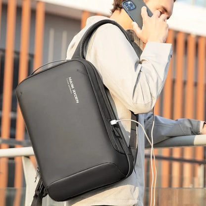 USB backpack equipped with built-in charging ports, spacious compartments for laptops and accessories, and durable material for everyday use.