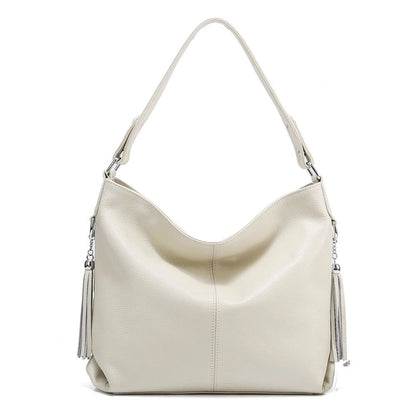 Beige tote bag with zipper