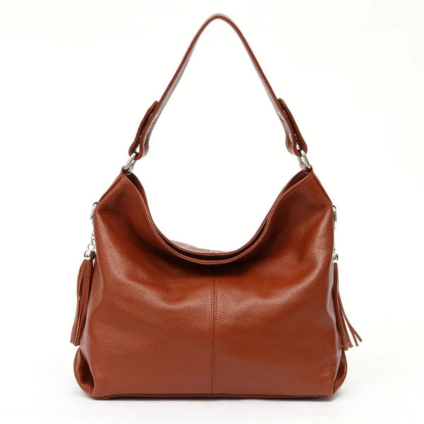 Brown tote bag with shoulder strap