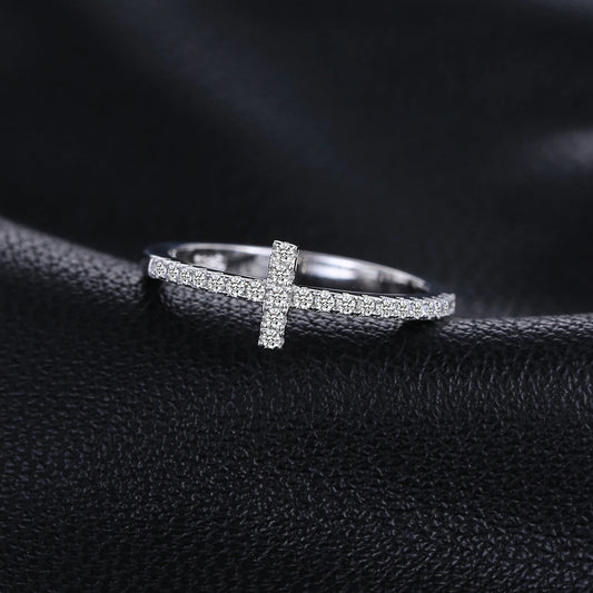 Faith Bound Silver Ring made of 925 sterling silver and shining cubic zirconia.