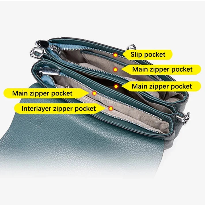 Women handbag with multiple pockets