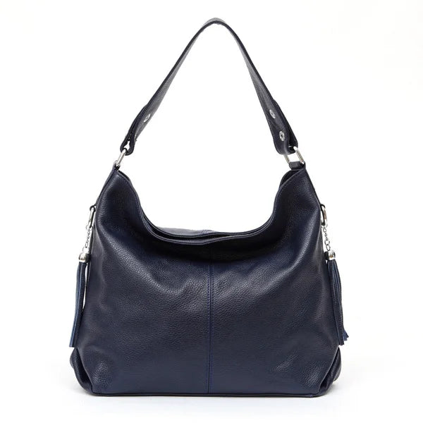 Navy blue tote ag with vintage tassel