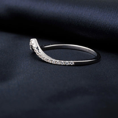 Vesper V Silver Ring styled alone for a minimalist everyday look