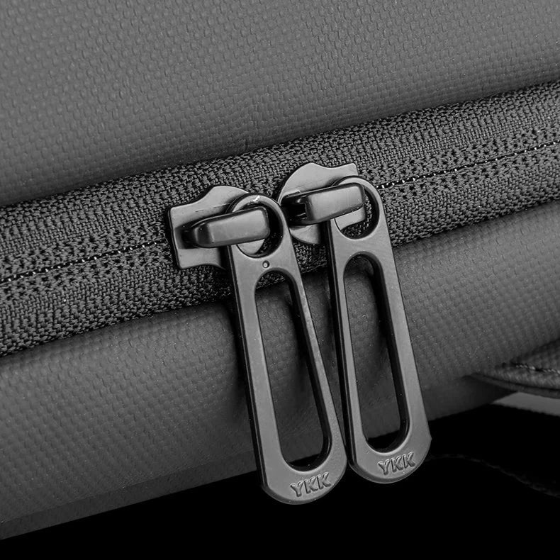 YKK zipper featured on backpacks, known for its high quality and durability, ensuring smooth operation and long-lasting performance.